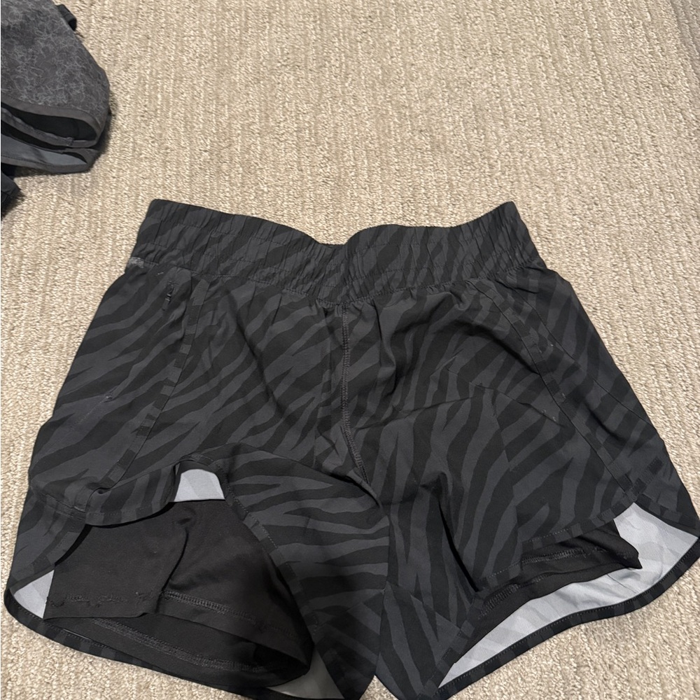 Avia Women's Black Zebra Print Athletic Shorts